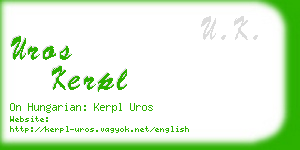 uros kerpl business card